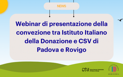 Webinar di presentazione della convenzione con l’Istituto Italiano della Donazione